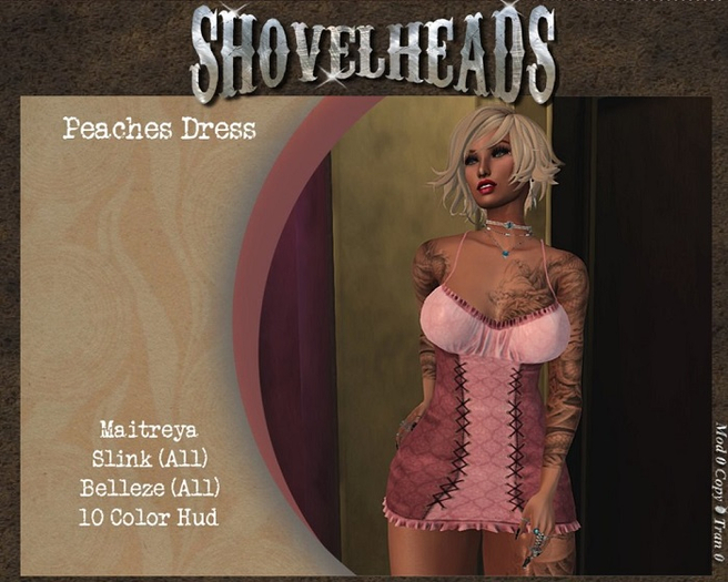 Second Life Marketplace *ShOvElHeAdS* Peaches Dress